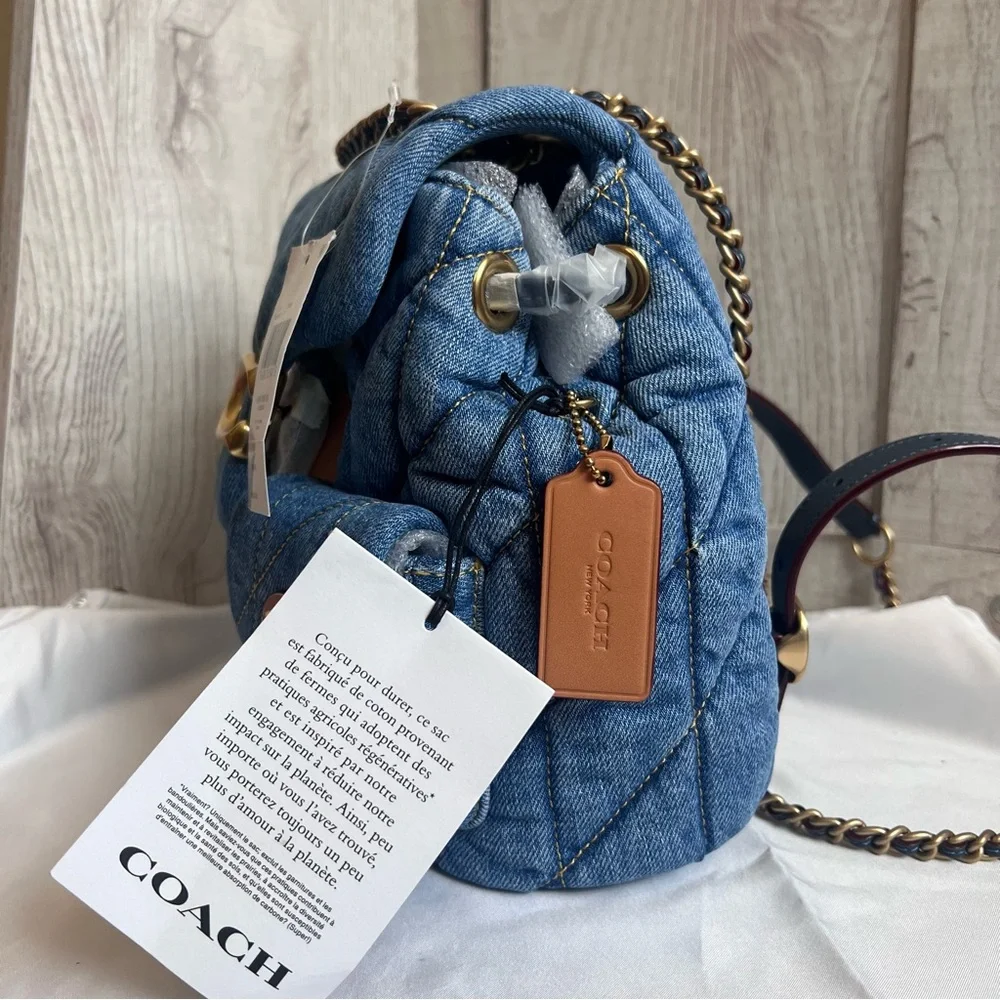 Coach Tabby Denim Backpack - Picture 5 of 12